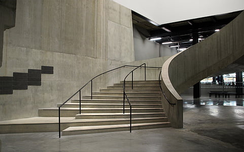 Londres, Tate modern, Galerie, escaliers, béton, mesures, escalier
