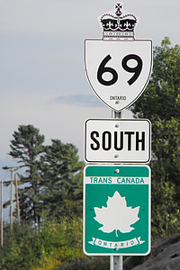 strada, segno, punto di riferimento, Ontario, autostrada, trans canada, simbolo