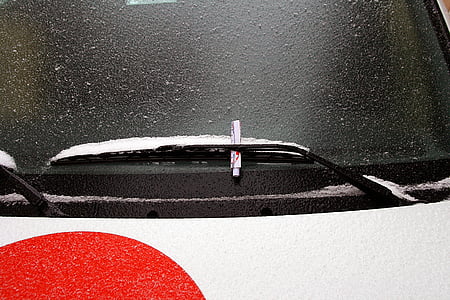 Auto, tiket parkir, tiket parkir, lalu lintas, dingin, musim dingin, es