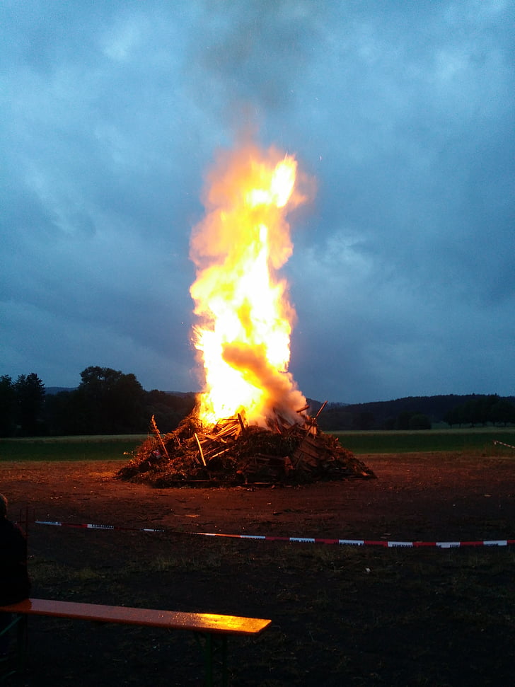 вогонь, полум'я, sonnwendfest, літню, штабеля деревини, деревини вогню, тепло