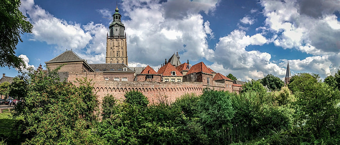 Zutphen, Paesi Bassi, edifici storici, parete della fortezza, centro storico, architettura, Europa