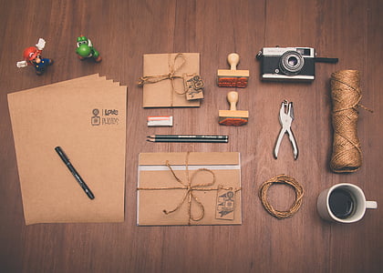 photo, item, lot, camera, coffee, design, paper