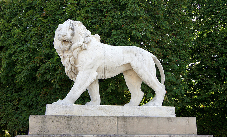 lev, Kip, Pariz, Luksemburških vrtov, kiparstvo, mejnik, Urban