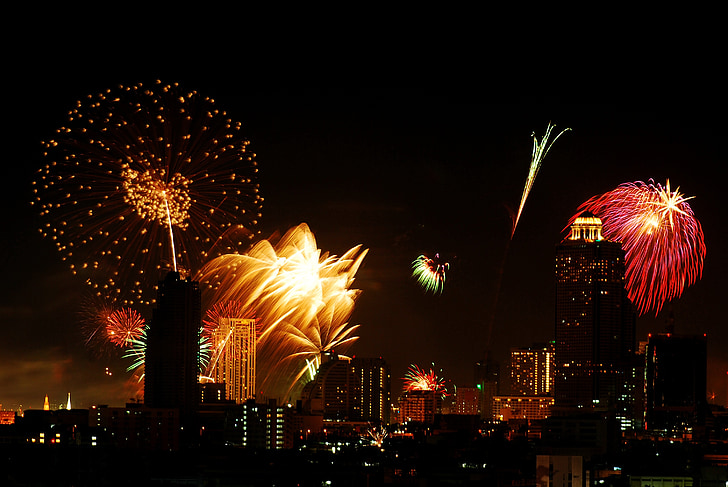 kembang api, Festival, Bangkok, Thailand, Perayaan, meriah
