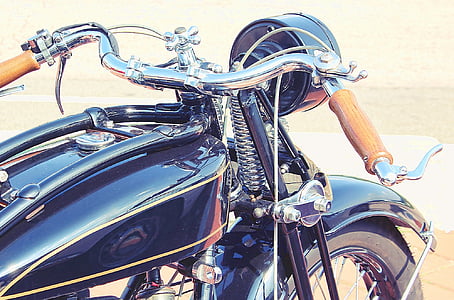 bike, motorbike, handles, chrome, classic, stylish, wheel