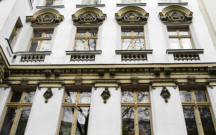 ház homlokzata, építészet, ablak, régi ablak, épület, hauswand, Berlin