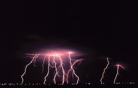 violetinė, iliustracija, Norman, Oklahoma, Žaibas, pavojingas, varžtas, naktį