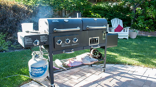 grill, backyard, bbq, summer, party, food, garden