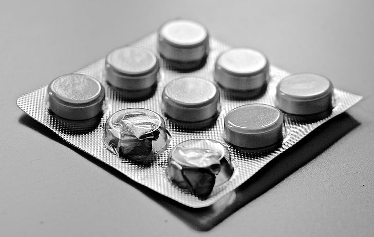 čierna, biela, tablety, liek, na zdravie, pilulky, lekárske