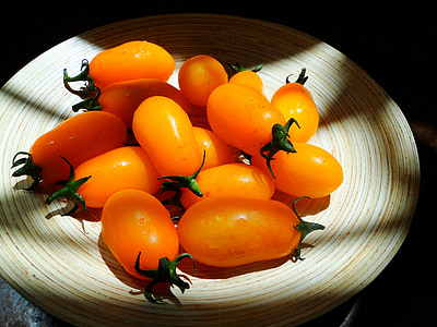 peppers, vegetables, orange, light, sol, gold, plate