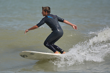 persona que practica surf, ondas, hombre, personas, mar, acción, deporte