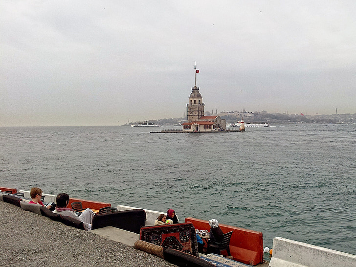 Istambul, mar, Ásia, sentado