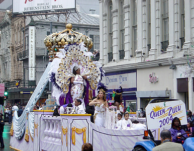 Mardi gras, zulu, Kraljica, New orleans, Karneval, svečane, perje