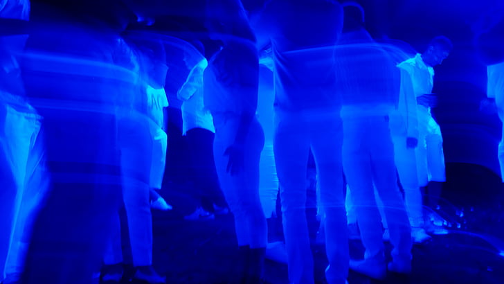 blue light, dance, light, night, night party, outdoor, outdoor party