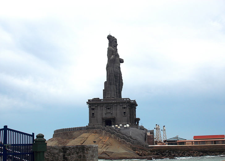 statuja thiruvalluvar, akmens, Tēlniecība, statuja, Kanyakumari, tamilnadu