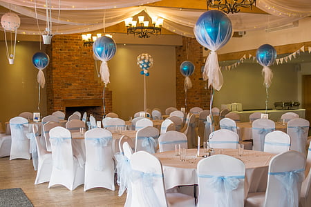 christening, event, room, balloon, blue, function room, chair covers