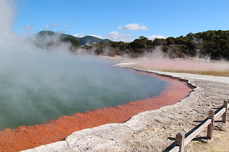 Nova Zelanda, zona volcà, Rotorua, font, font calenta, l'aigua, vapor
