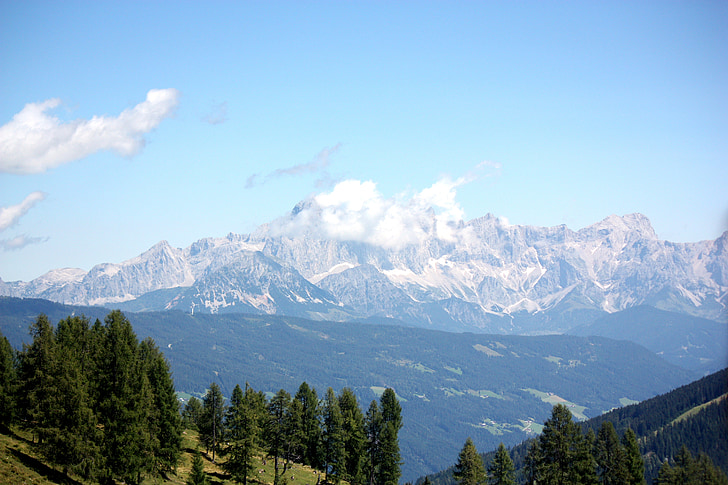 Áustria, montanhas Alpes, Verão, Flachau, St johann, modo de exibição, rocha