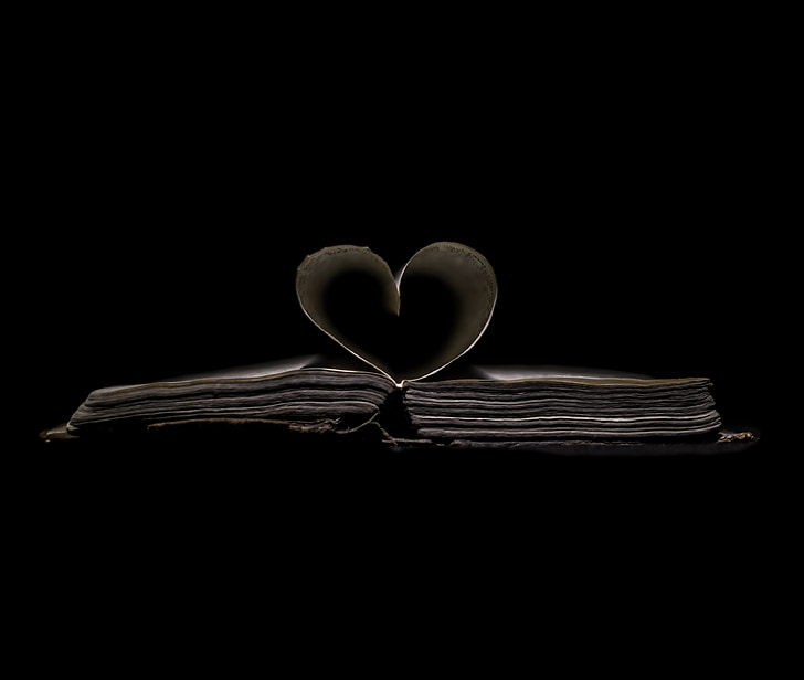 sirds, papīra sirds, grāmatas, dziesmu grāmata, mīlu, sirds formas, romantika