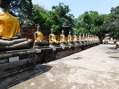 Đức Phật, Ayutthaya, Thái Lan, Phật giáo, Châu á, bức tượng, tôn giáo