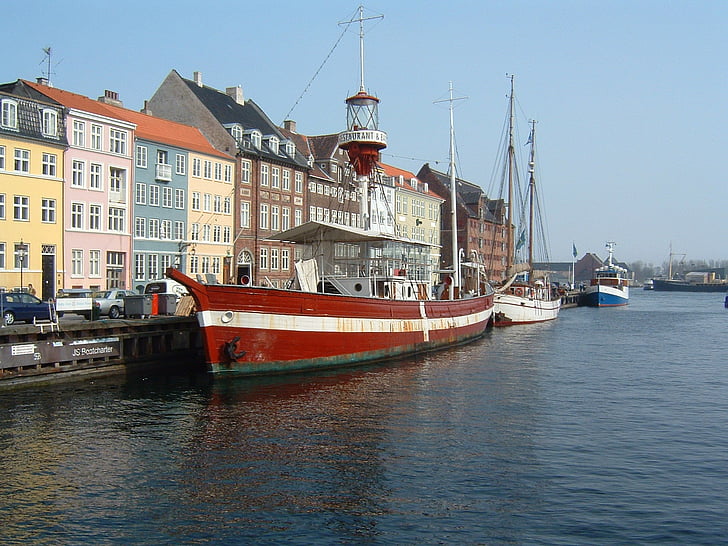 Копенхаген, Дания, Европа, пътуване, море, изглед