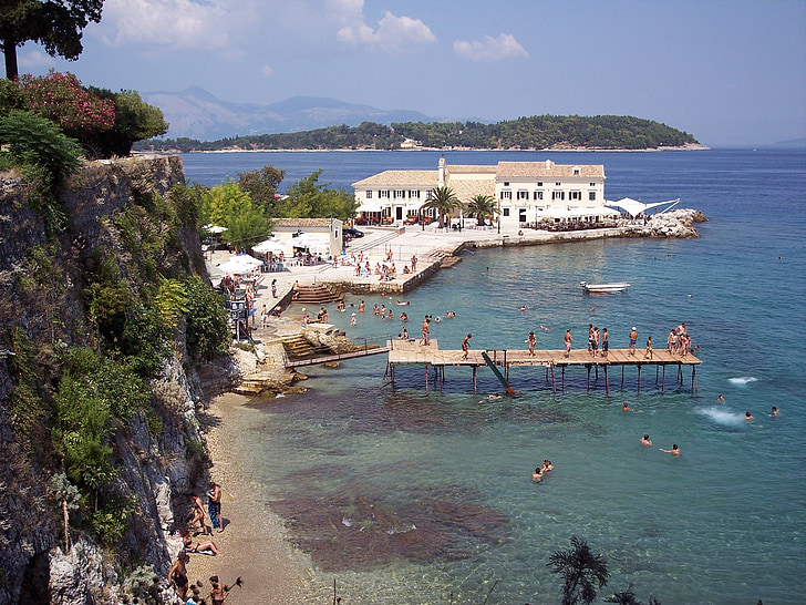 Corfu, Graikija, Graikų, sala, paplūdimys, jūra, Kerkyra