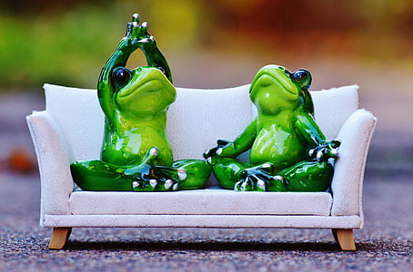 frog, sofa, relaxation, rest, funny, cute, figure