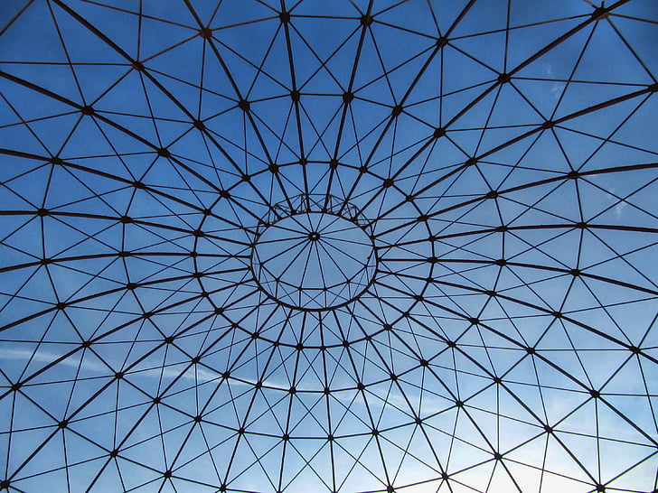 dome, sky, architecture, perspective, outlook, gasometer, leipzig