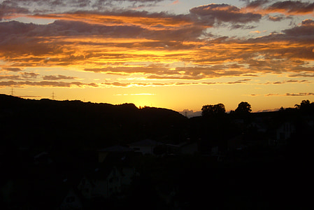 Svizzera, stato d'animo, tramonto, Villaggio