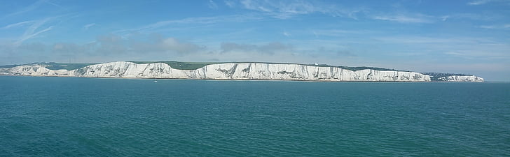 chalk cliffs, dover, coast, panorama, england, white cliffs, united kingdom