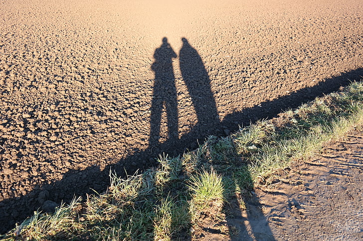sombras chinescas, personal, pareja, hombre, mujer, arable, largo