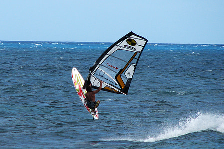 Windsurf, kesällä, urheilu, Purjelautailu, Surfing, purjelauta, hypätä