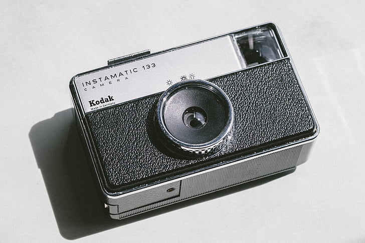 Vintage, kameran, Kodak, fotografering, svart och vitt, kamera - fotoutrustning, gammaldags