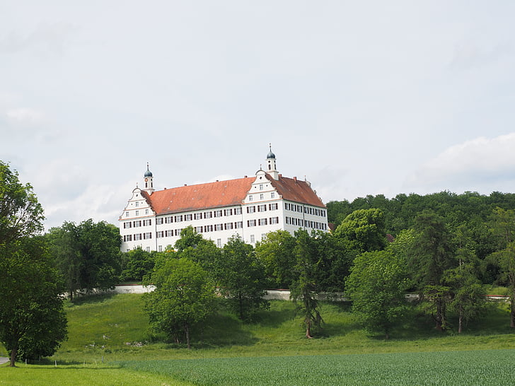 a Schloss mochental, Castle, mochental, barokk, reneszánsz stílusban, Ehingen, Baden-württemberg
