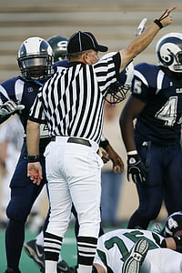 american football, football official, first down, official, high school football, referee, uniform