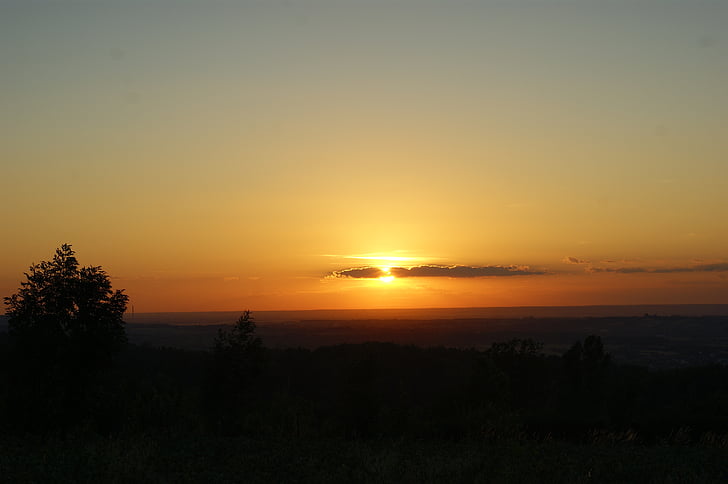 sončni zahod, oranžna, nebo, krajine, sončne svetlobe, oblak, barva