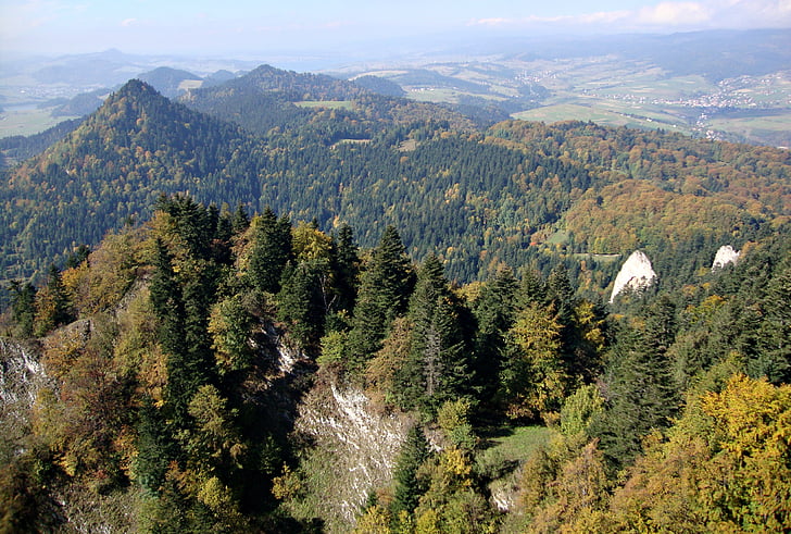 Pieniny, Polandia, pemandangan, pegunungan, jalur Hiking, musim gugur