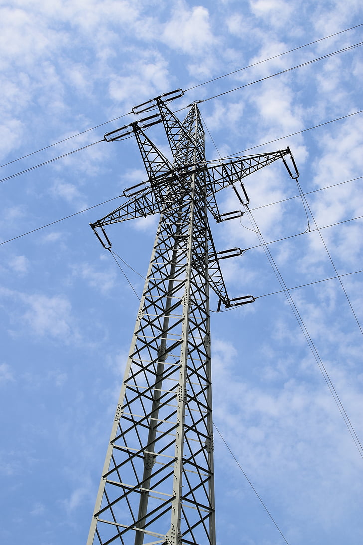 energy mast, metal, tower, iron, building, screw, pylon