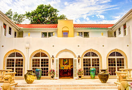 entrada de Shangri-la, bonita springs, Florida, casa, Hotel, arquitetura, edifício