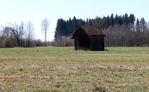 Hut, Stodoła, pole, łąka, Natura