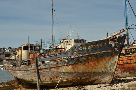 restos del naufragio, barco, de la nave, naufragio, ruina de la nave, antiguo, madera