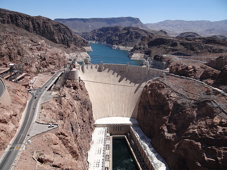 Arizona, Nevada, Hoover dam, nádrž, priehrada, energie, vody