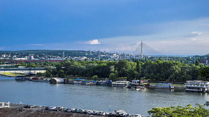 sông, Sava, newbelgrade, Bridge