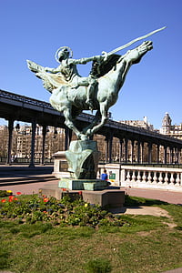 巴黎, 骑马雕像, 桥梁, 法国, 比尔 hakem, 建筑, 拱门