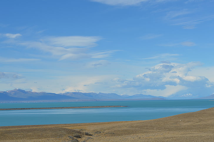 Patagonia, sjön, blå, Vacker, naturen, árido, Mountain