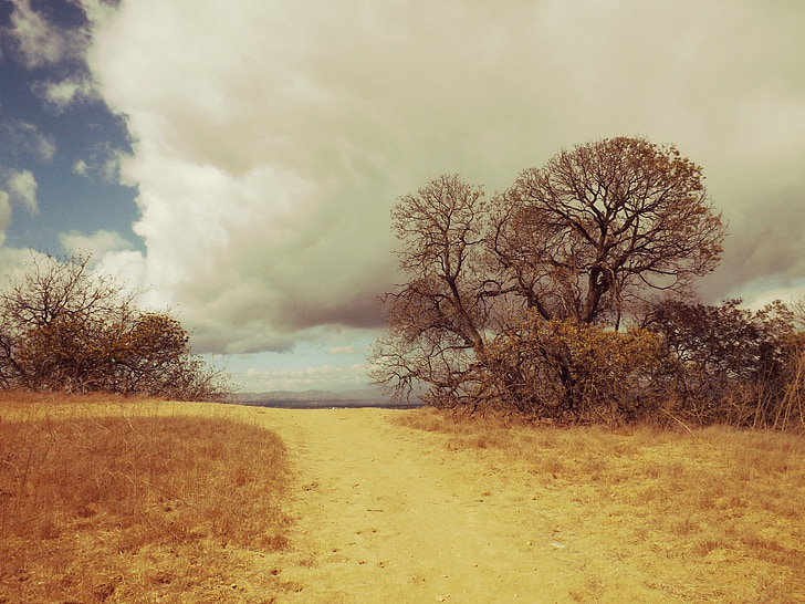 los angeles, trail, california, hiking, clouds, hills, landscape