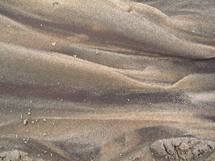 zand, strand, natuur, contouren, korrels, aardse kleuren, sedimenten