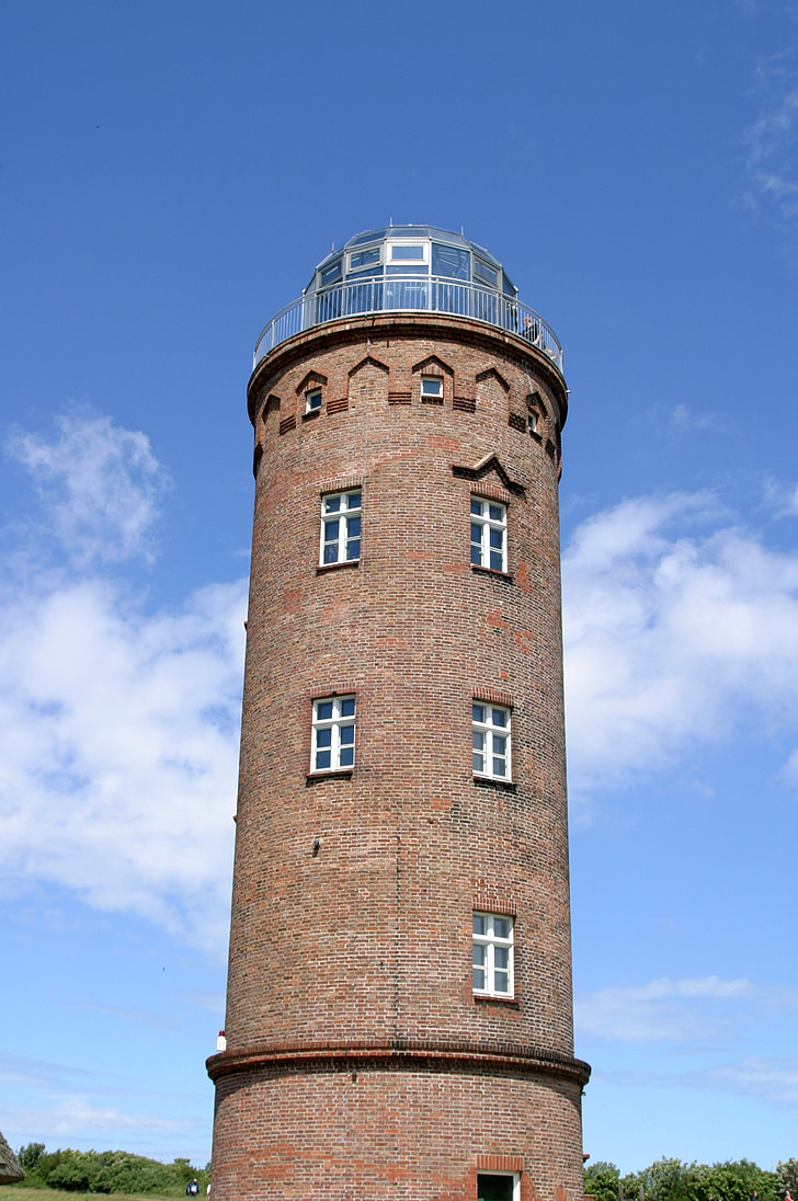 rügen island, island, baltic sea, lighthouse, blue sky, clouds