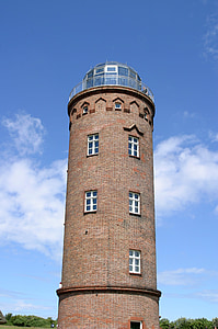 Rügen Adası, ada, Baltık Denizi, Deniz feneri, Mavi gökyüzü, bulutlar