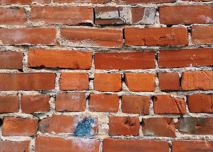 mursten, væg, mursten væg baggrund, tekstur, gamle, murværket, bygning